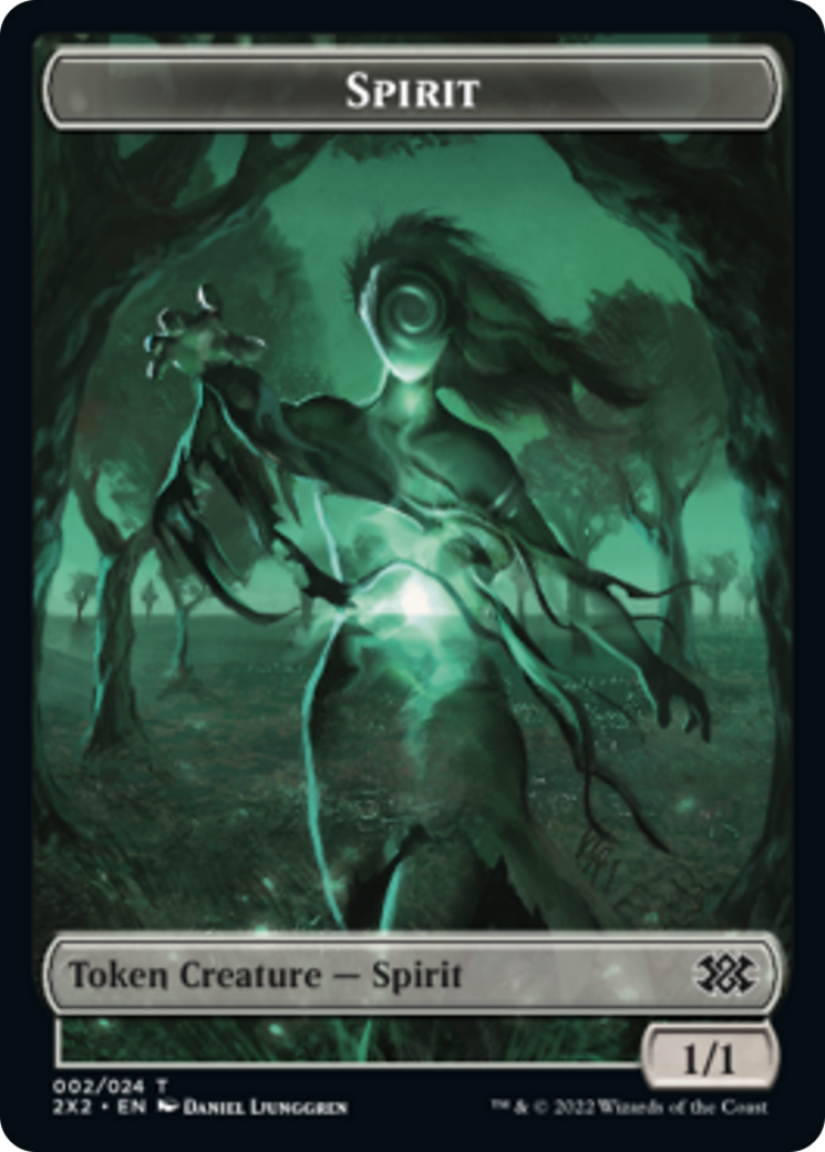 Liliana, the Last Hope Emblem // Spirit (002) Double-Sided Token [Double Masters 2022 Tokens] Foil