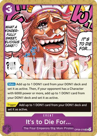 It's to Die For (Reprint) (OP08-076) - Premium Booster -The Best- Vol. 2