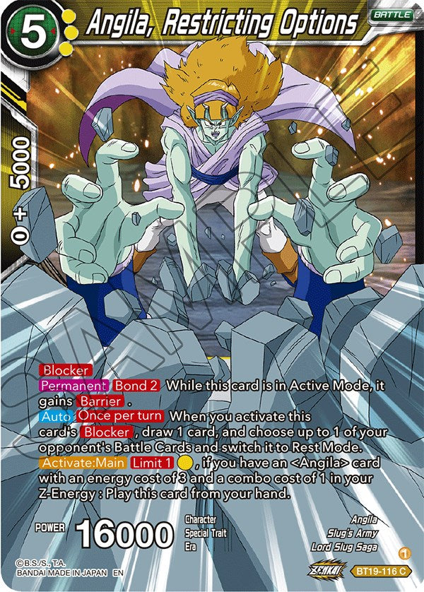Angila, Restricting Options (BT19-116) [Fighter's Ambition] Parallel Foil