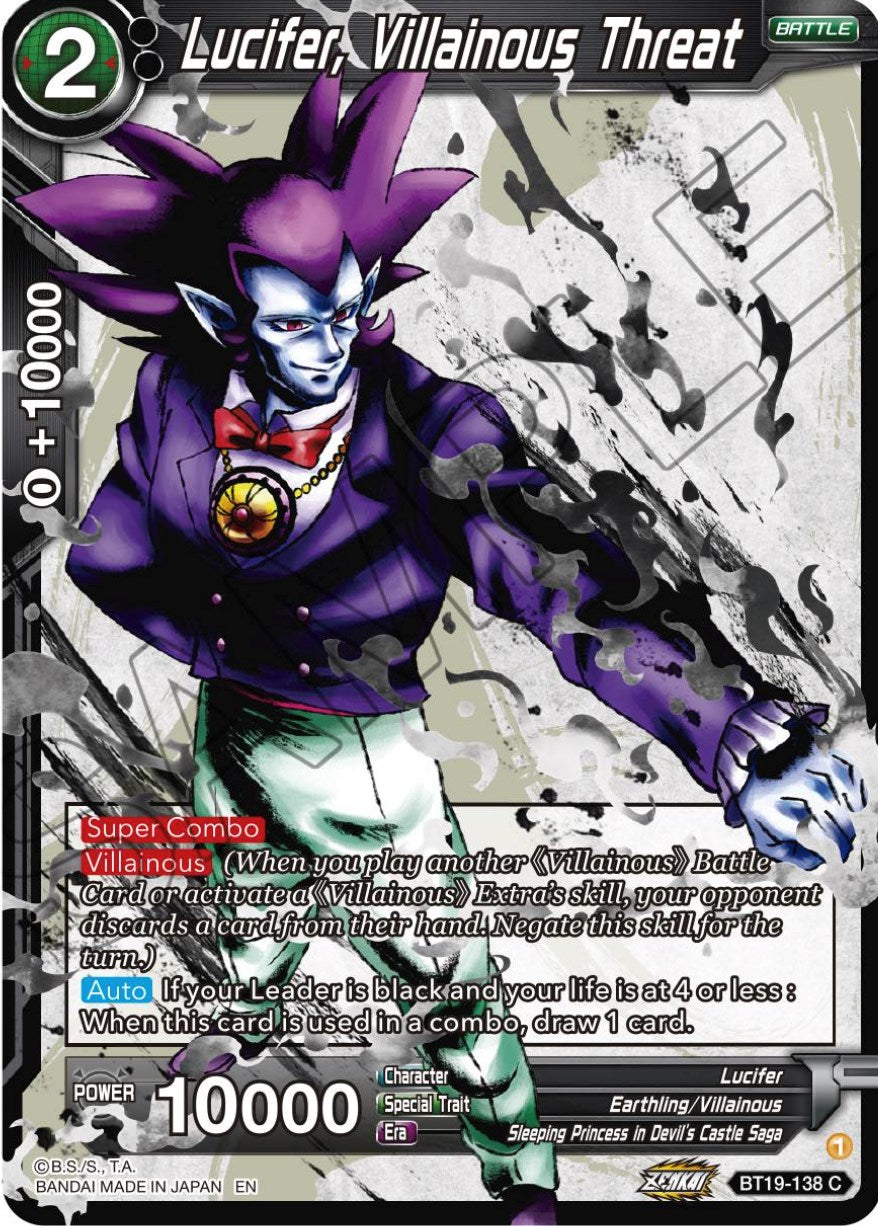 Lucifer, Villainous Threat (BT19-138) [Fighter's Ambition] Parallel Foil