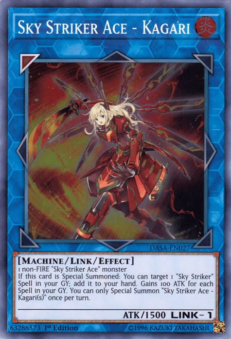 Sky Striker Ace - Kagari [DASA-EN027] Super Rare - Josh's Cards