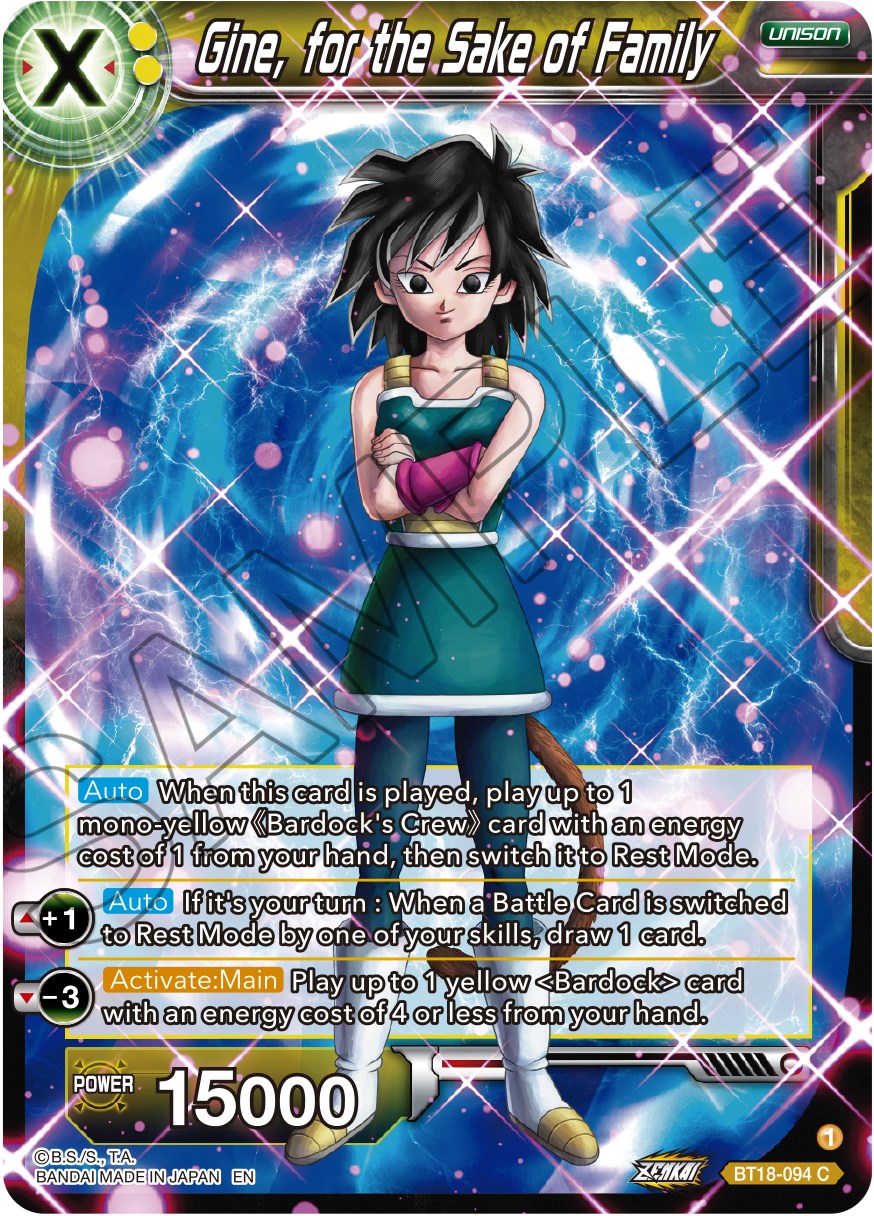 Gine, for the Sake of Family (BT18-094) [Dawn of the Z-Legends] Parallel Foil