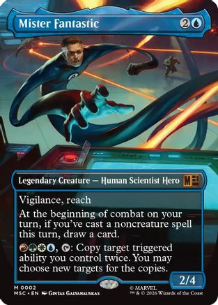Mister Fantastic (Borderless) (MSC-002) - Commander: Marvel Super Heroes Foil