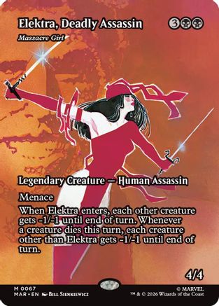 Elektra, Deadly Assassin - Massacre Girl (Borderless) (MAR-067) - Marvel Universe Eternal-Legal Foil