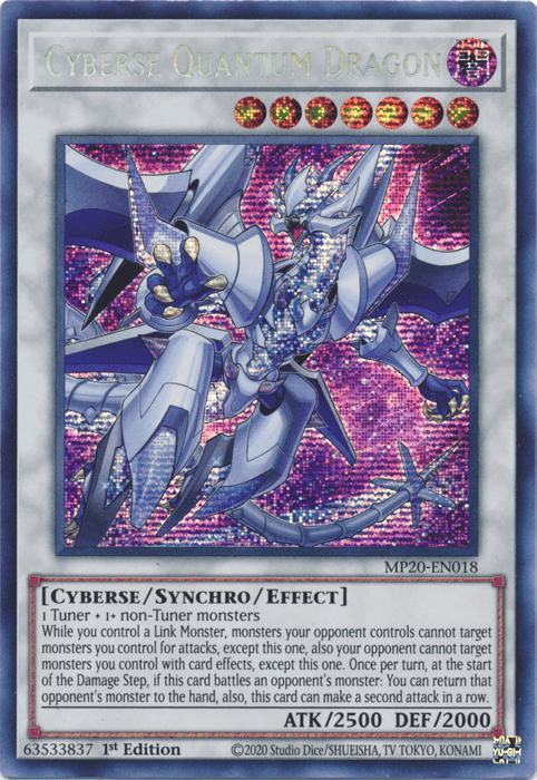 Cyberse Quantum Dragon [MP20-EN018] Prismatic Secret Rare - Josh's Cards