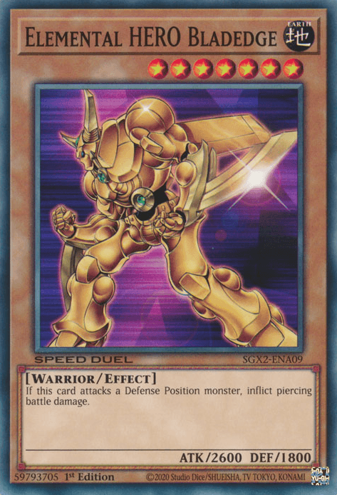 Elemental HERO Bladedge [SGX2-ENA09] Common - Josh's Cards