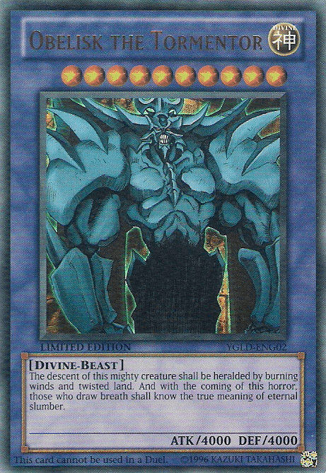 Obelisk the Tormentor [YGLD-ENG02] Ultra Rare - Josh's Cards
