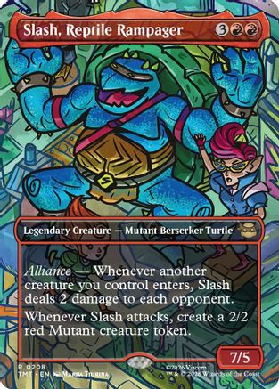 Slash, Reptile Rampager (Borderless) (TMT-208) - Teenage Mutant Ninja Turtles
