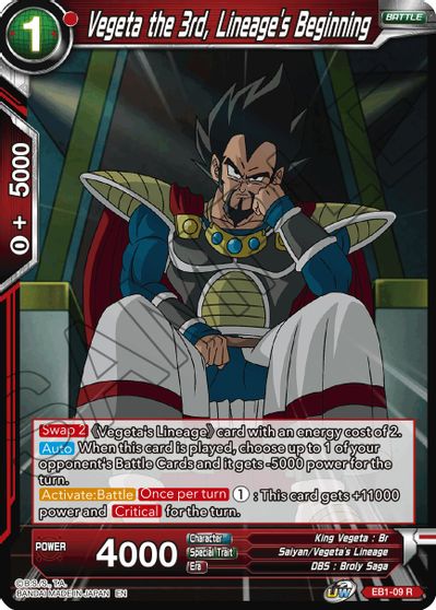 Vegeta the 3rd, Lineage's Beginning (EB1-009) [Battle Evolution Booster] Parallel Foil