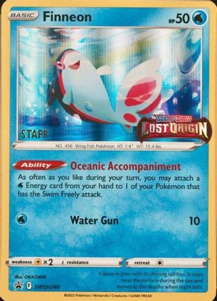 Finneon (Prerelease Staff) SWSH240 - SWSH Sword & Shield Promo Cards Holofoil