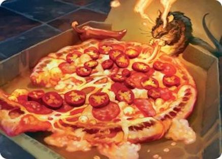 Spicy Oatmeal Pizza Art Card (Gold-Stamped Signature) (ASTMT-011) - Art Series: Teenage Mutant Ninja Turtles