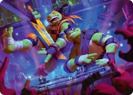 Mikey & Don, Party Planners Art Card (Gold-Stamped Signature) (ASTMT-015) - Art Series: Teenage Mutant Ninja Turtles