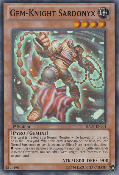 Gem-Knight Sardonyx [HA07-EN001] Super Rare - Josh's Cards