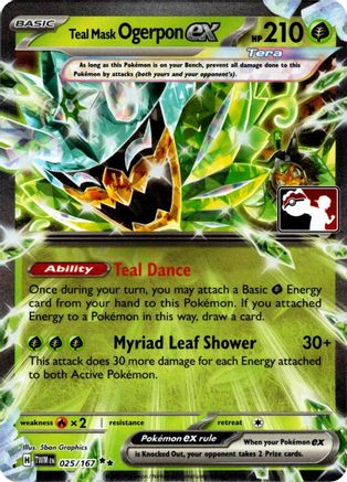Teal Mask Ogerpon ex (Prize Pack Series ) 025/167 - Prize Pack Series Cards Holofoil