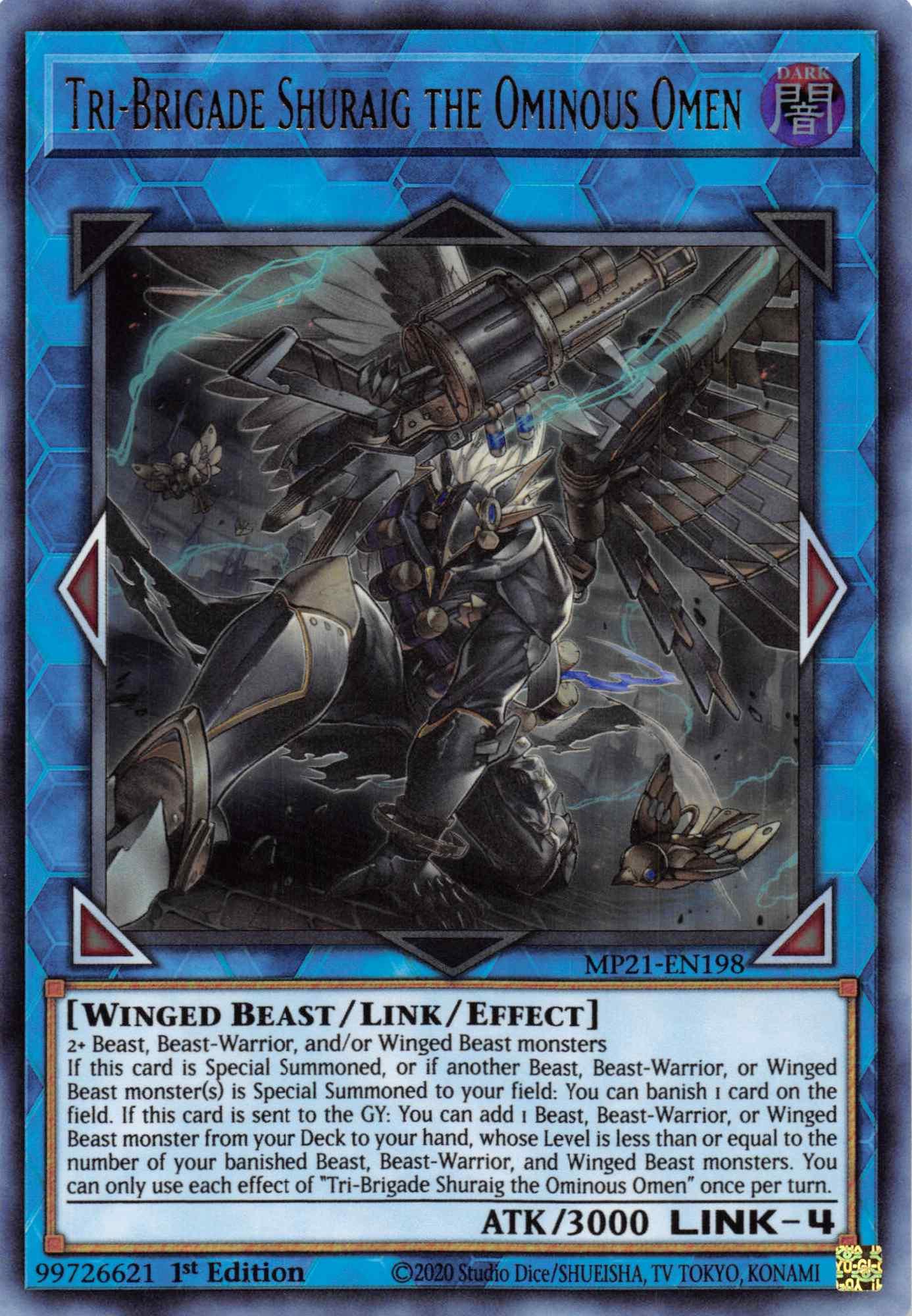 Tri-Brigade Shuraig the Ominous Omen [MP21-EN198] Ultra Rare - Josh's Cards