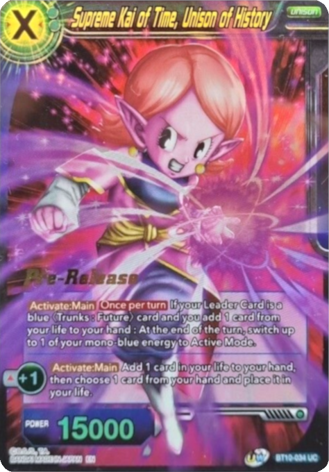 Supreme Kai of Time, Unison of History (BT10-034) [Rise of the Unison Warrior Prerelease Promos] Parallel Foil