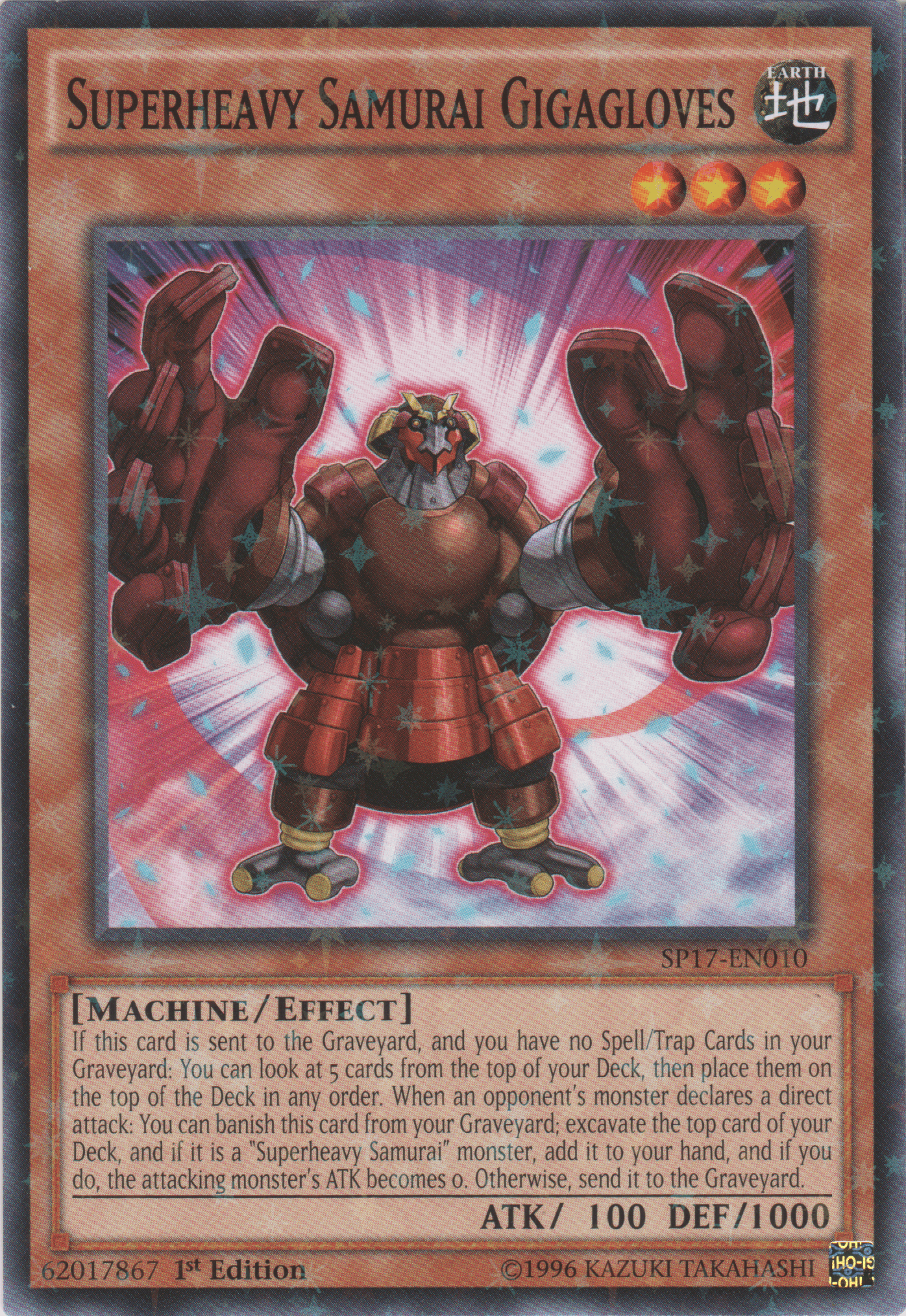 Superheavy Samurai Gigagloves [SP17-EN010] Starfoil Rare - Josh's Cards