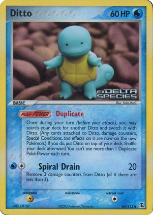 Ditto (Squirtle) (Delta Species Stamped) 064/113 - Miscellaneous Cards & Products Reverse Holofoil