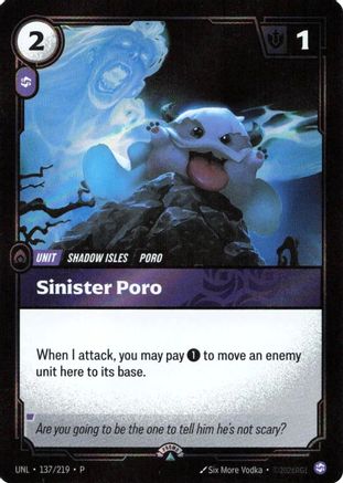 Sinister Poro (137/219) - Riftbound Organized Play Promotional Cards Foil