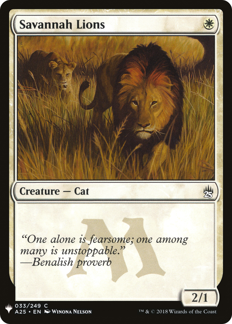 Savannah Lions (LIST-A25-33) - The List