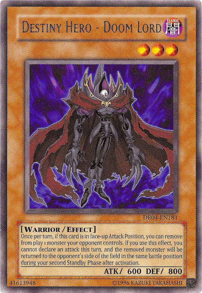 Destiny Hero - Doom Lord [DR04-EN181] Rare - Josh's Cards