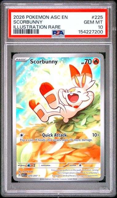 Scorbunny Ascended Heroes 225/217 PSA 10