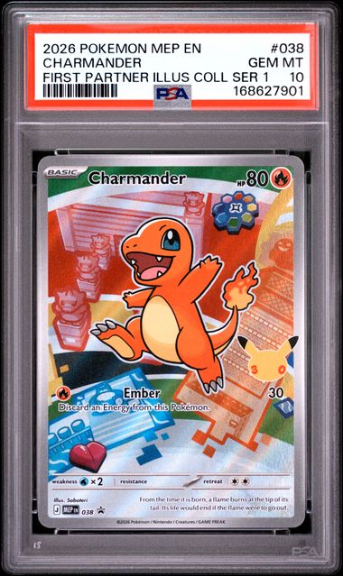 Charmander First Partner Illustration Collection Mega Evolution Promo 038 PSA 10