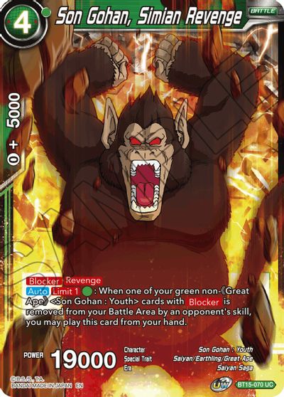 Son Gohan, Simian Revenge (BT15-070) [Saiyan Showdown] Parallel Foil