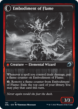 Flame Channeler // Embodiment of Flame (DBL-141) - Innistrad: Double Feature: (Double Faced Transform) Foil