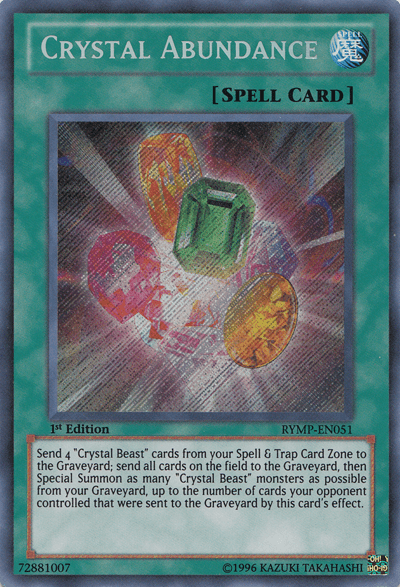 Crystal Abundance [RYMP-EN051] Secret Rare - Josh's Cards