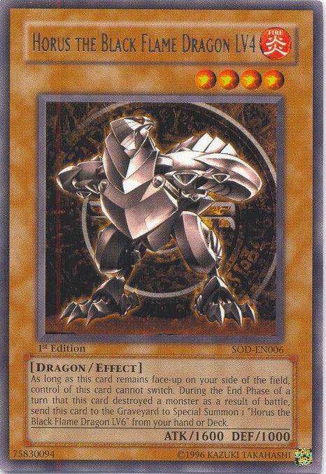 Horus The Black Flame Dragon LV4 [SOD-EN006] Rare - Josh's Cards
