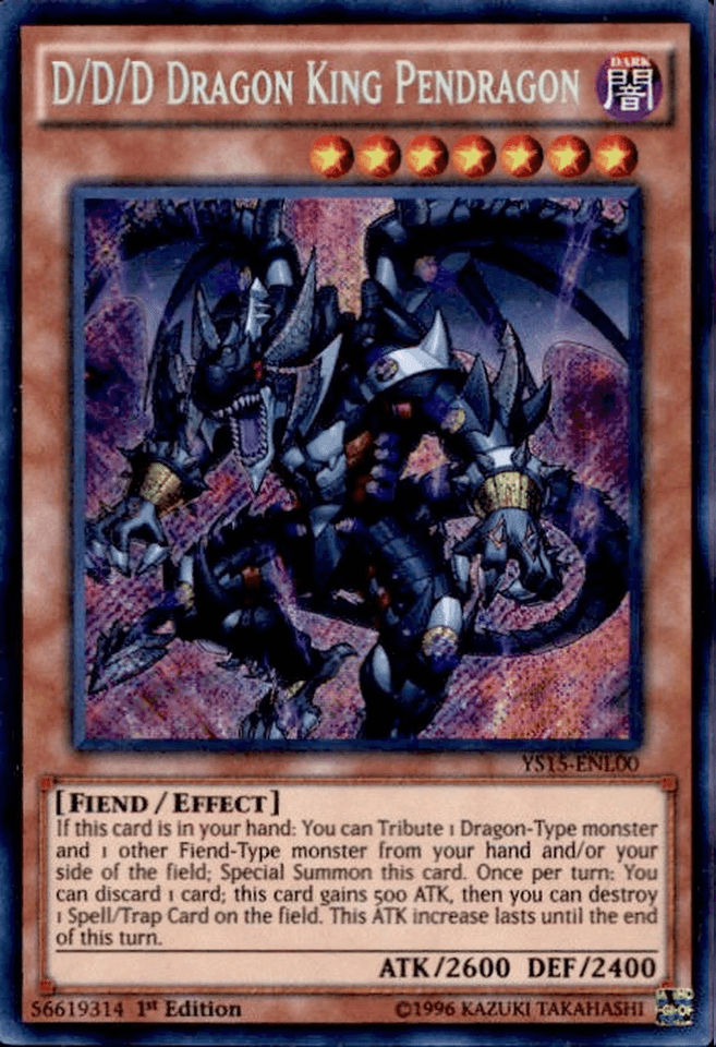 D/D/D Dragon King Pendragon [YS15-ENL00] Secret Rare - Josh's Cards