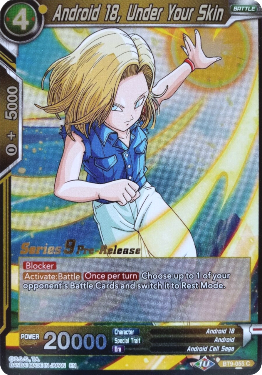 Android 18, Under Your Skin (BT9-055) [Universal Onslaught Prerelease Promos] Parallel Foil