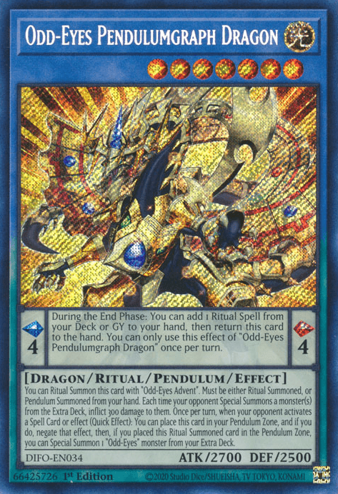 Odd-Eyes Pendulumgraph Dragon [DIFO-EN034] Secret Rare - Josh's Cards