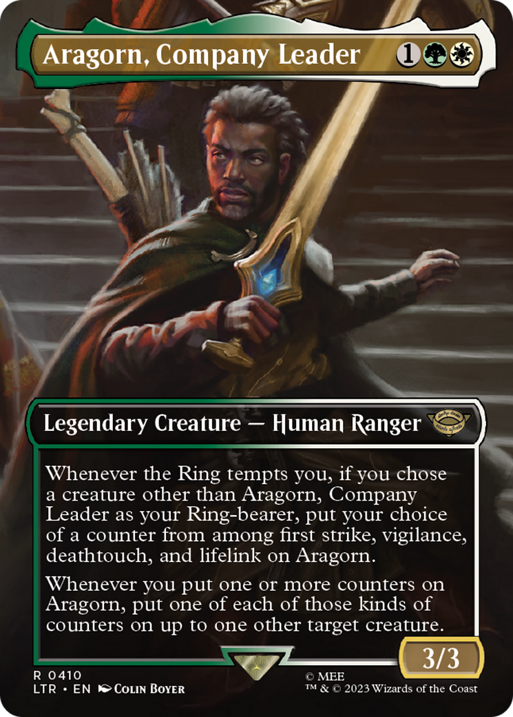 Aragorn, Company Leader (LTR-410) - The Lord of the Rings: Tales of Middle-earth (Borderless) Foil