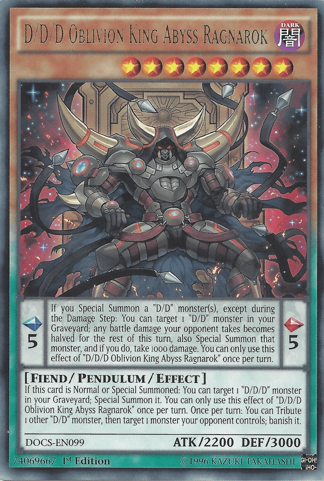 D/D/D Oblivion King Abyss Ragnarok [DOCS-EN099] Rare - Josh's Cards