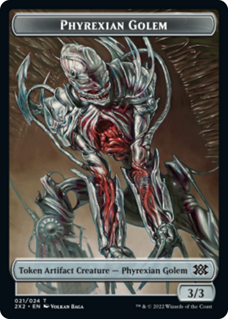 Elemental // Phyrexian Golem Double-Sided Token [Double Masters 2022 Tokens] Foil