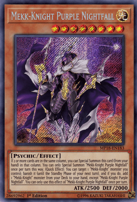 Mekk-Knight Purple Nightfall [MP18-EN183] Secret Rare - Josh's Cards