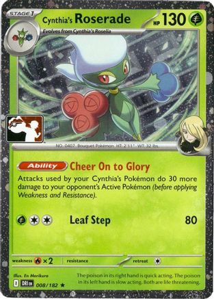 Cynthia's Roserade (Cosmos Holo) 008/182 - Prize Pack Series Cards Holofoil