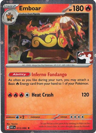 Emboar (Cosmos Holo) 013/086 - Prize Pack Series Cards Holofoil