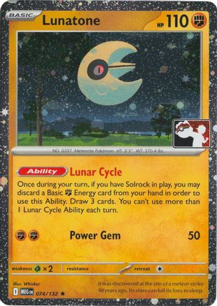 Lunatone (Cosmos Holo) 074/132 - Prize Pack Series Cards Holofoil