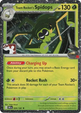Team Rocket's Spidops (Cosmos Holo) 020/182 - Prize Pack Series Cards Holofoil