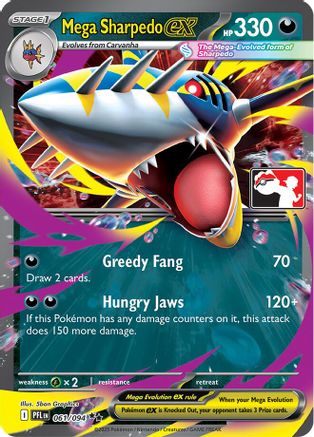 Mega Sharpedo ex 061/094 - Prize Pack Series Cards Holofoil