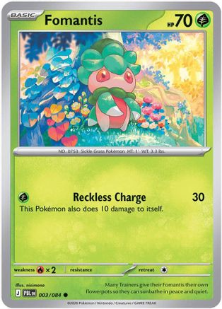 Fomantis 003/084 - ME05 Pitch Black Reverse Holofoil