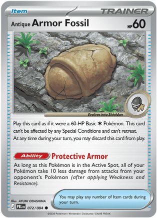Antique Armor Fossil 072/null - ME05 Pitch Black Reverse Holofoil