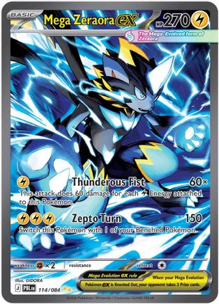 Mega Zeraora ex 114/084 - ME05 Pitch Black Holofoil