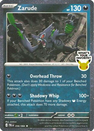 Zarude (What's Your Favorite Stamp) 056/null - Miscellaneous Cards & Products Holofoil