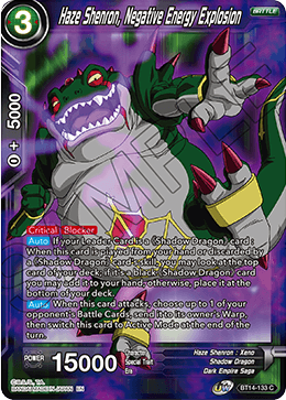 Haze Shenron, Negative Energy Explosion (BT14-133) [Cross Spirits] Parallel Foil