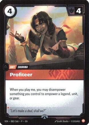 Profiteer (082/166) - Riftbound Organized Play Promotional Cards Foil