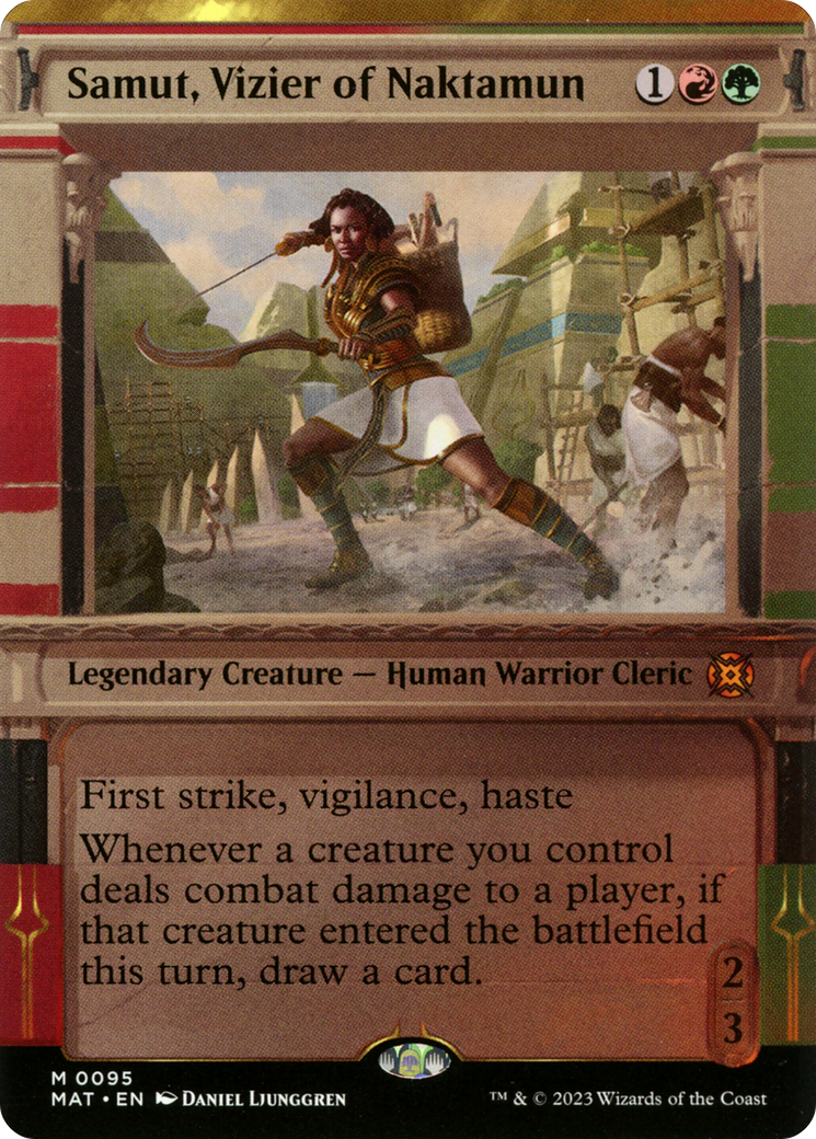 Samut, Vizier of Naktamun (MAT-095) - March of the Machine: The Aftermath: (Showcase) (Borderless) Foil